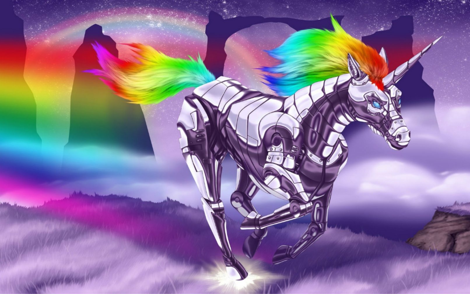 free cool Unicorn Rainbow chrome extension HD wallpaper theme tab for